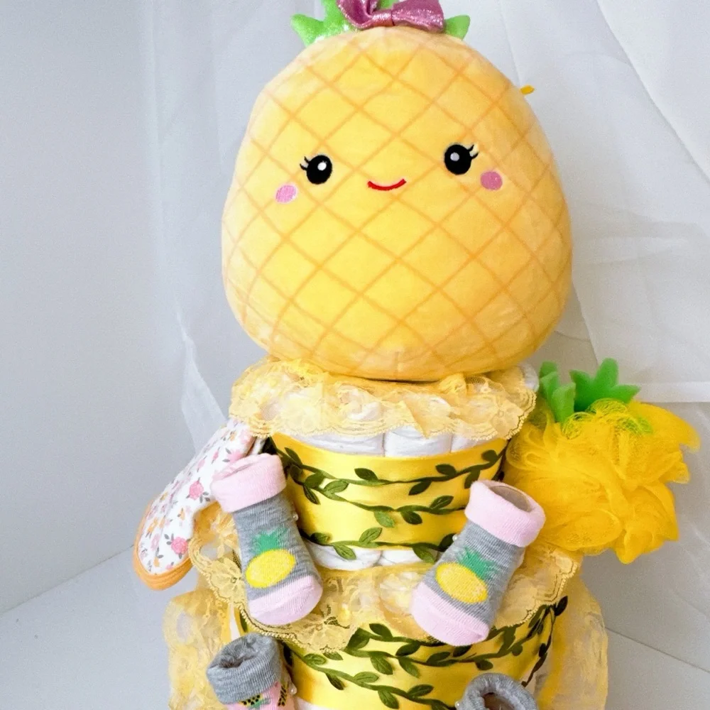 Pineapple Diaper Cake, Fruit Baby Shower